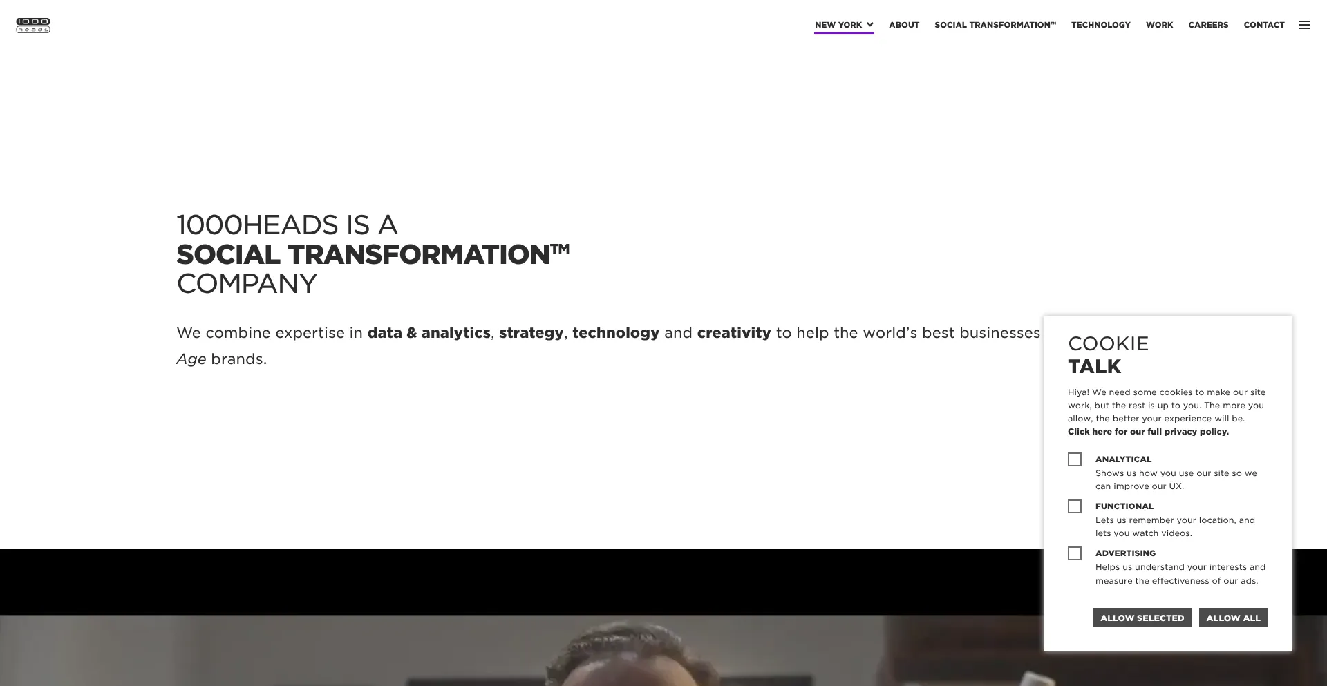 Website screenshot of 1000heads.com