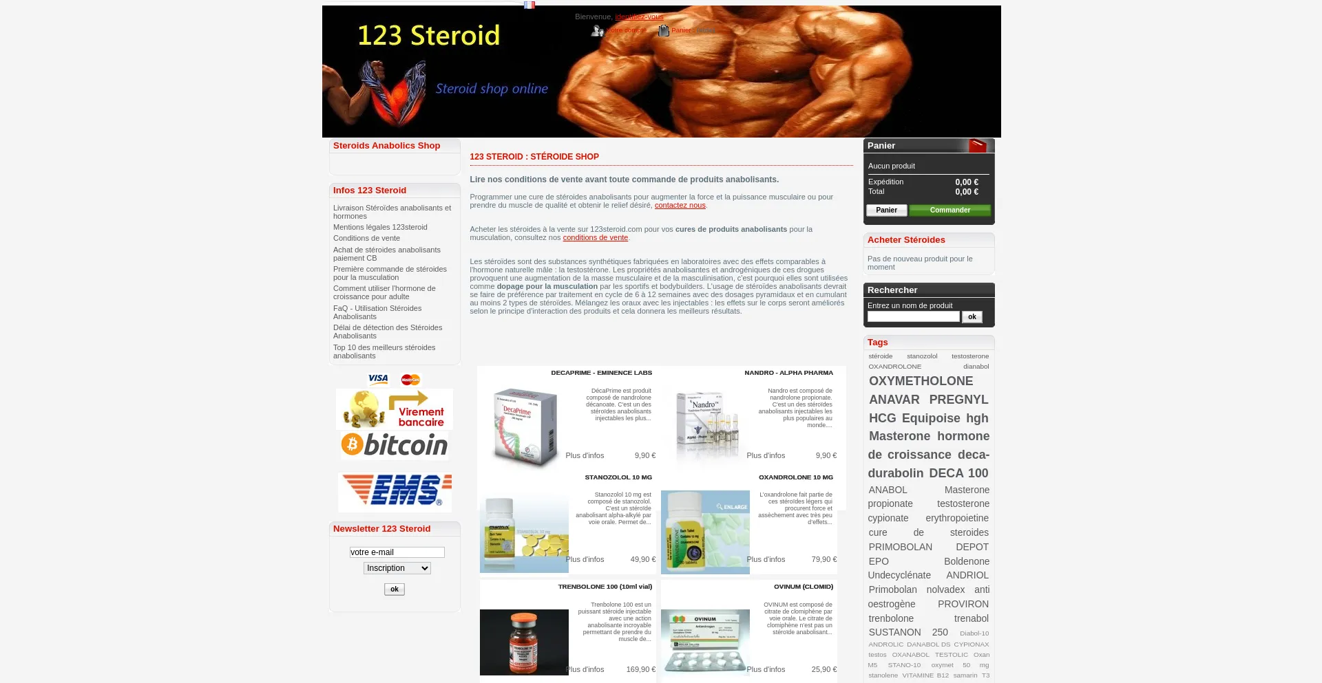 Website screenshot of 123steroid.com