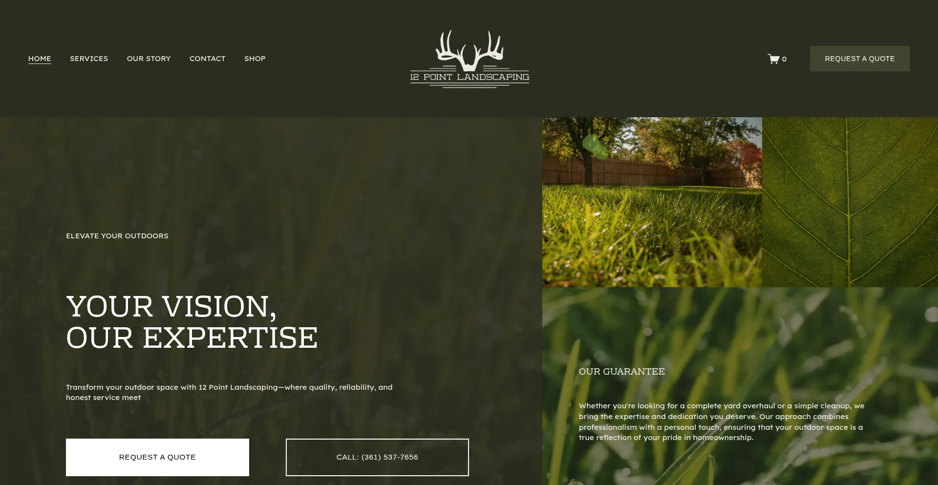 Website screenshot of 12pointlandscaping.com