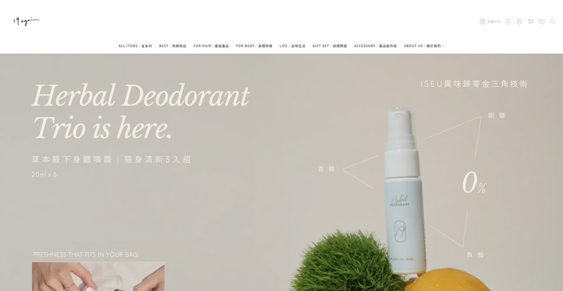 Website screenshot of 19again.com.tw