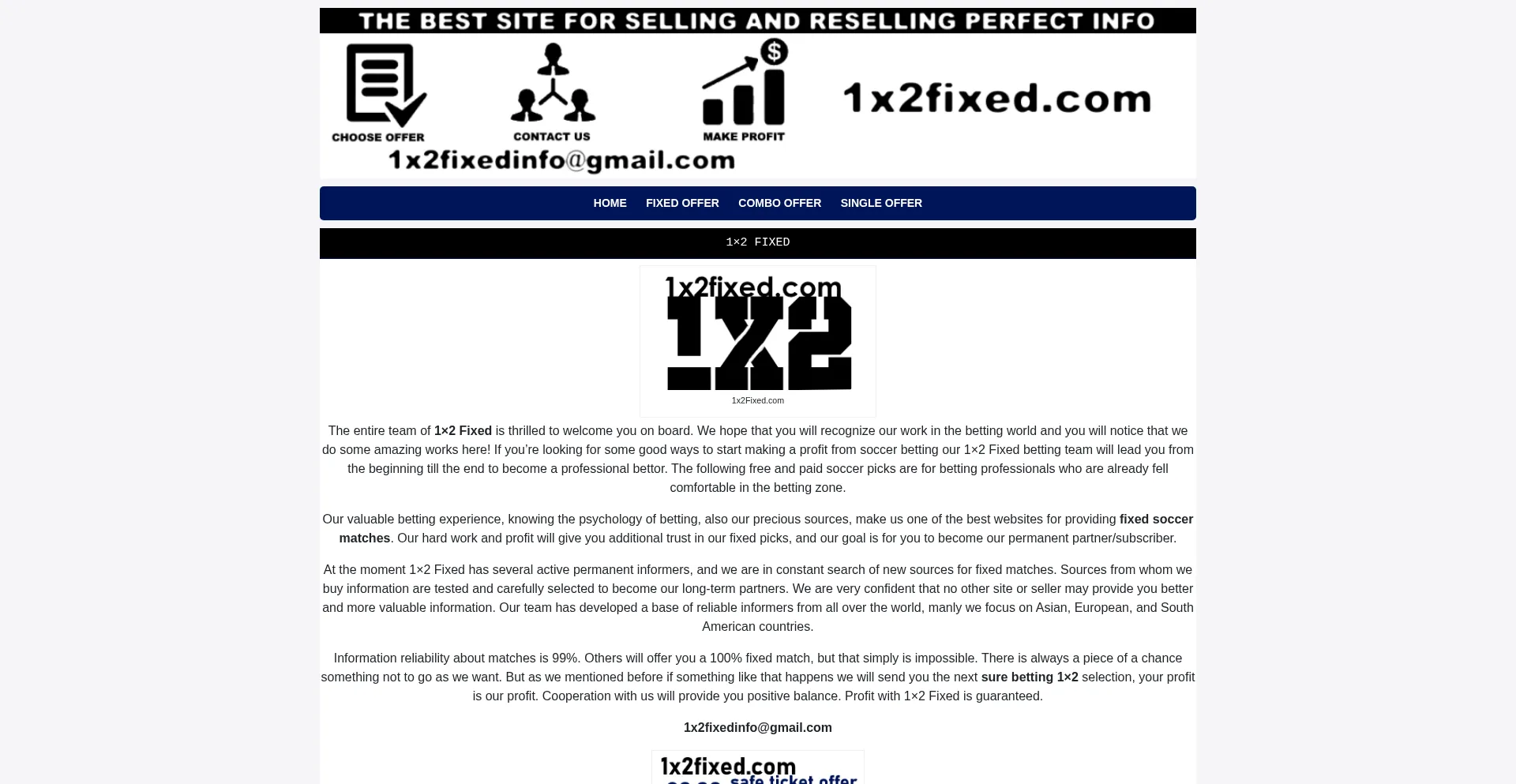 1x2fixed.com est-il Sûr et Fiable ?