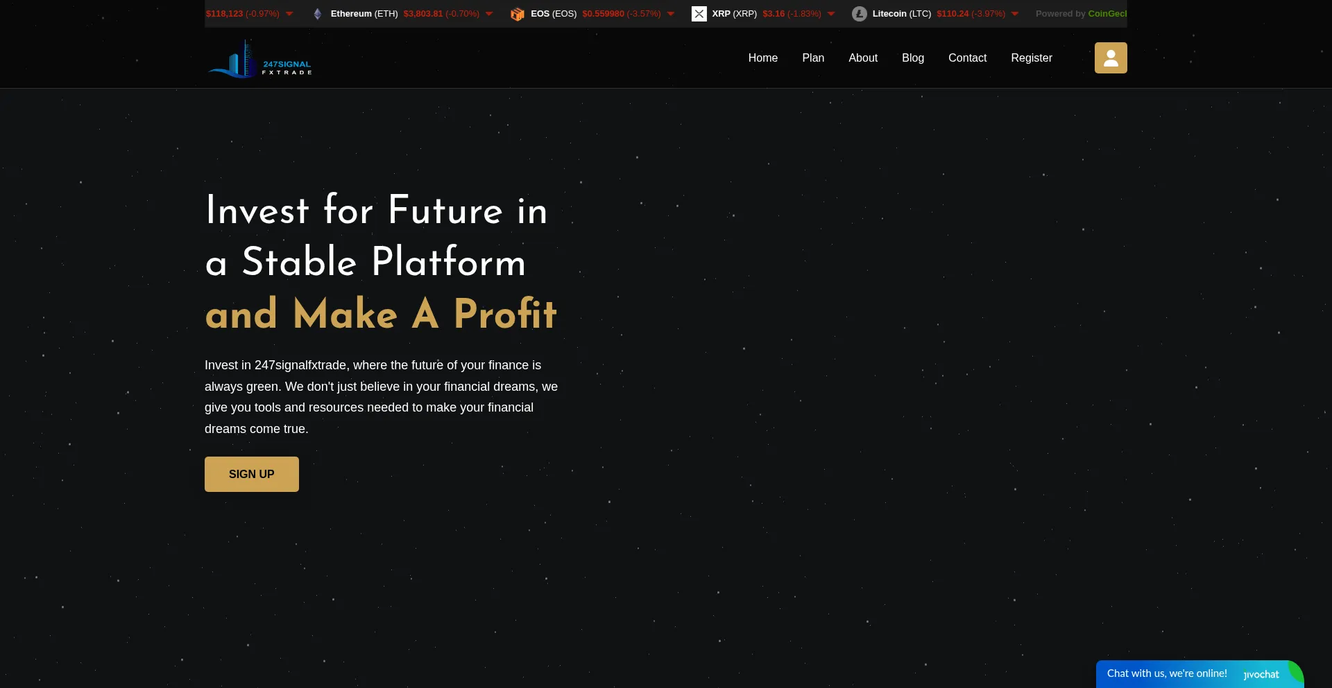 Website screenshot of 247signalfxtrade.com
