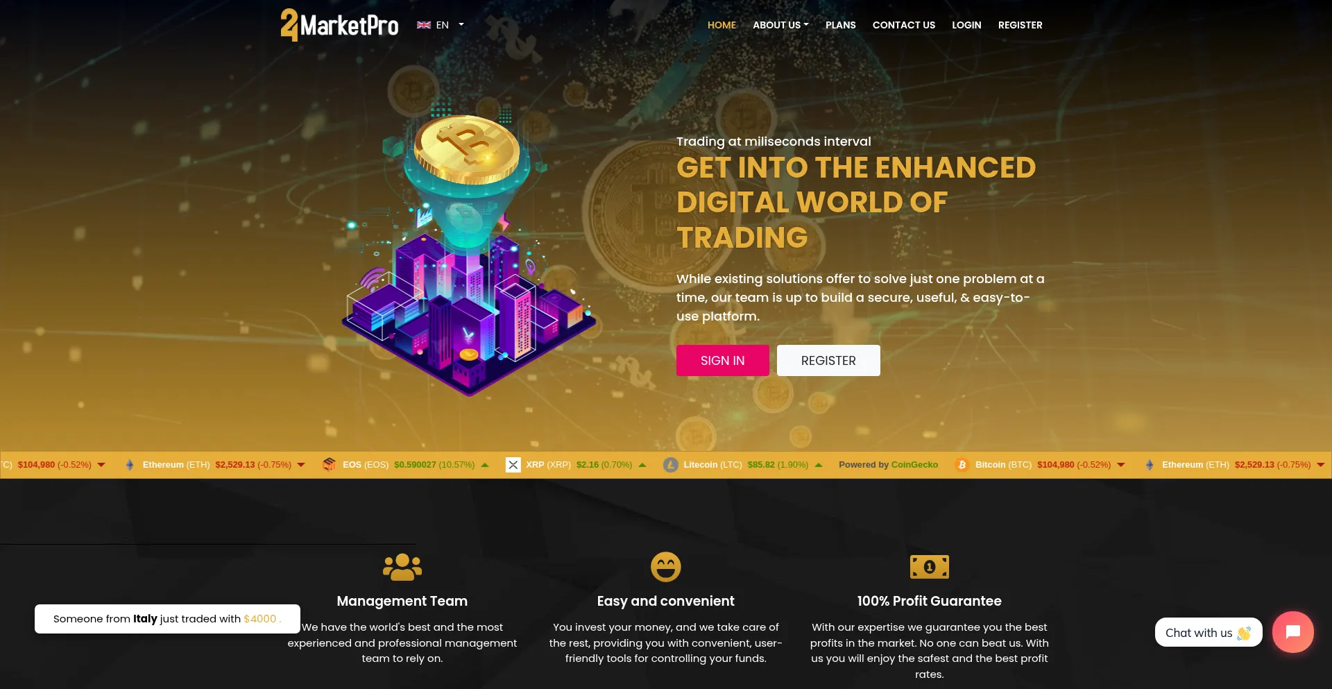 Website screenshot of 24marketpro.com
