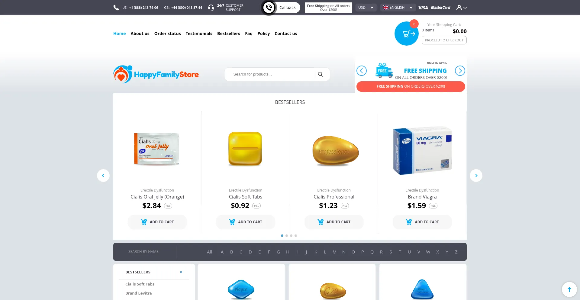 Website screenshot of 24rx-genericpills.com