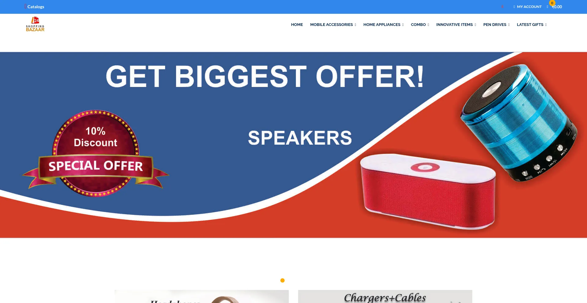 Website screenshot of 24shoppingbazaar.com