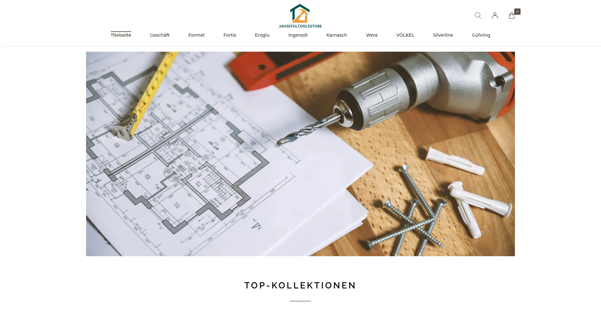 Website screenshot of 24usefultoolsstore.com