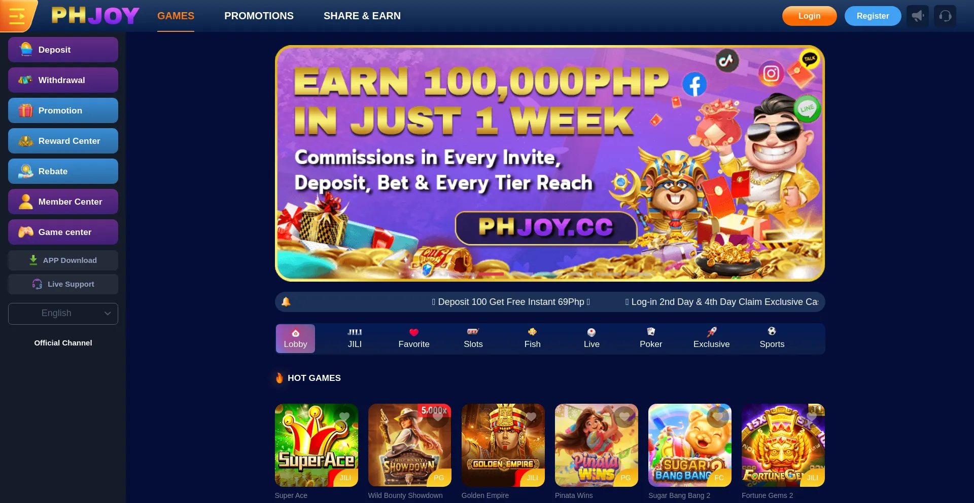 Website screenshot of 25phjoy.net
