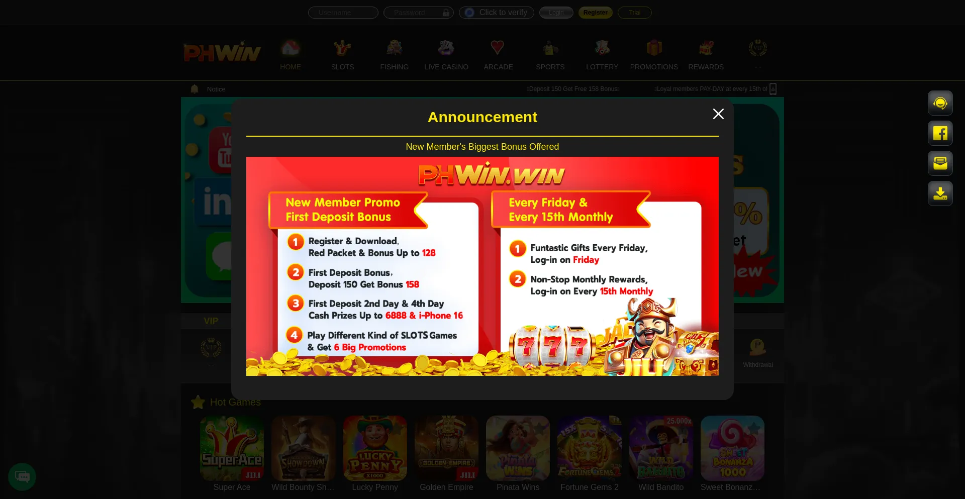 Website screenshot of 26phwin.club
