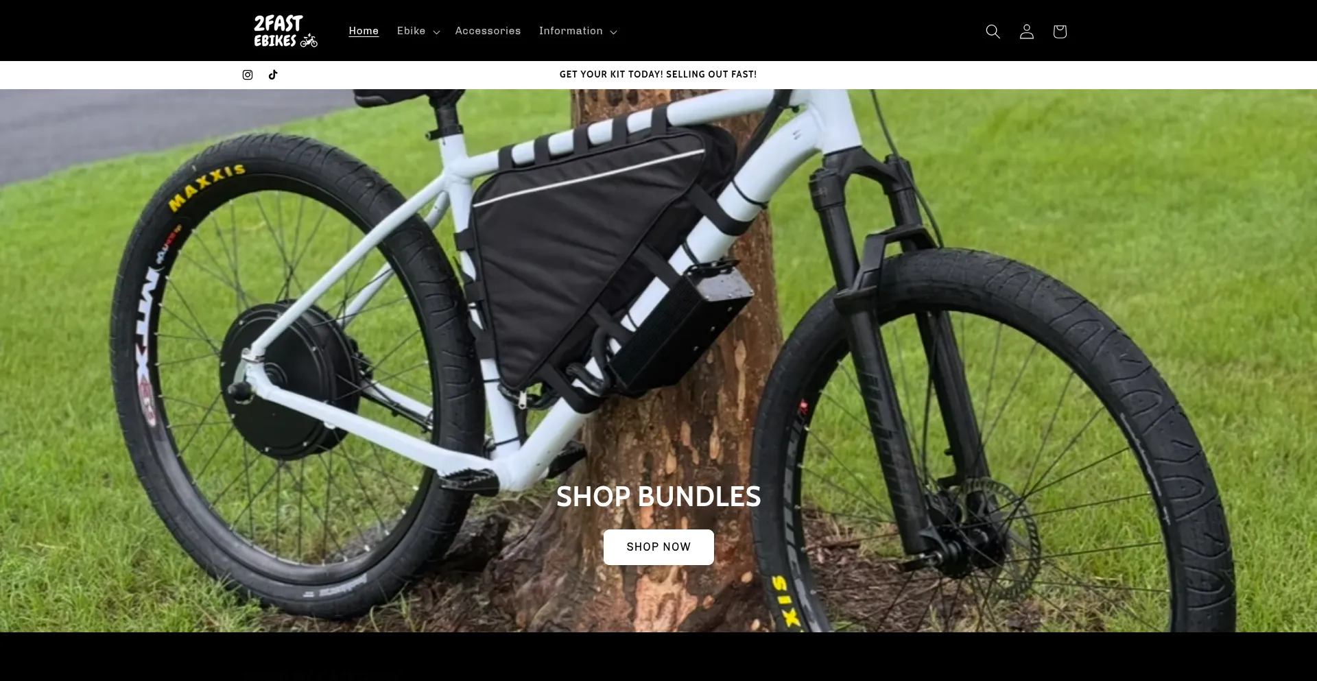 Website screenshot of 2fastebikes.com