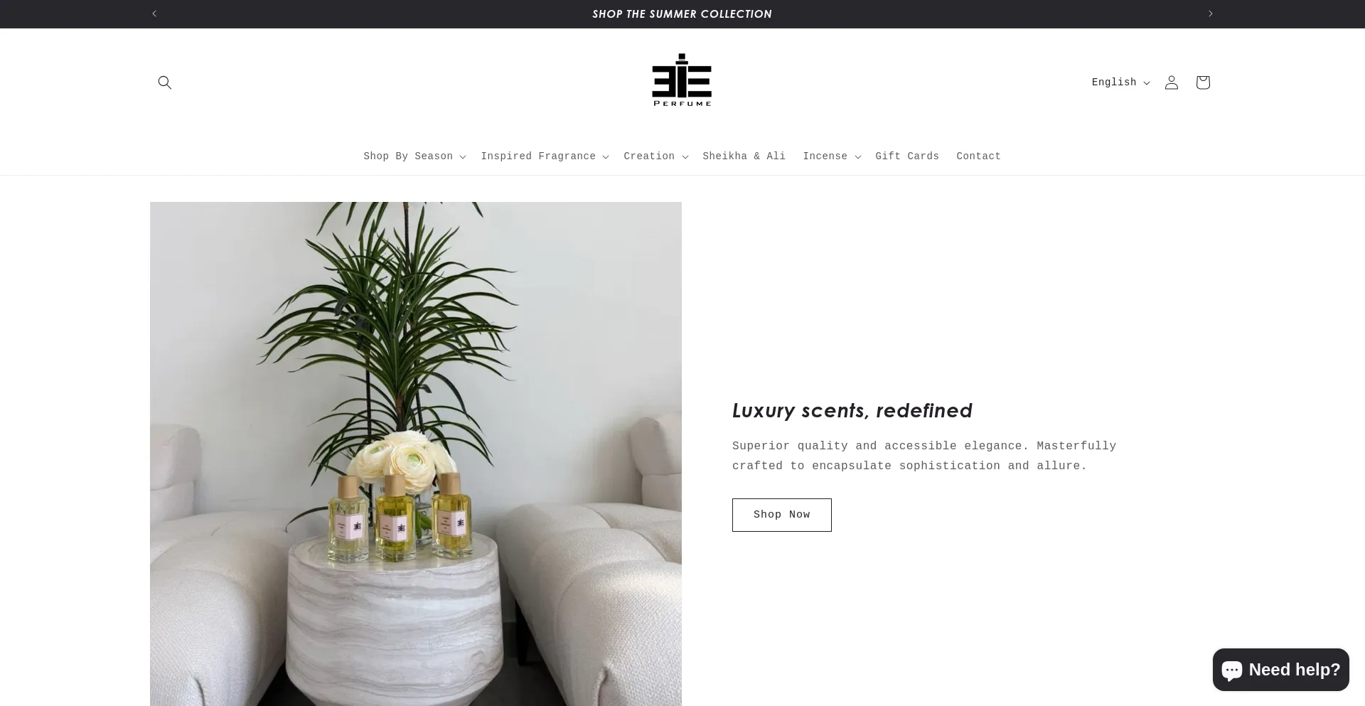 Website screenshot of 313perfume.com