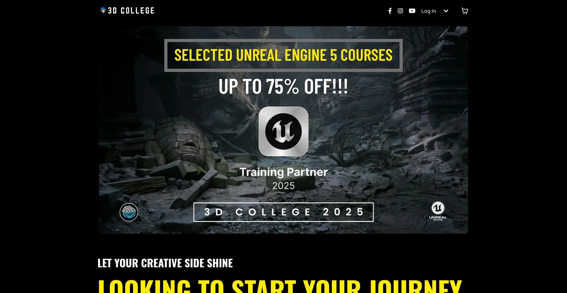 Website screenshot of 3d-college.com