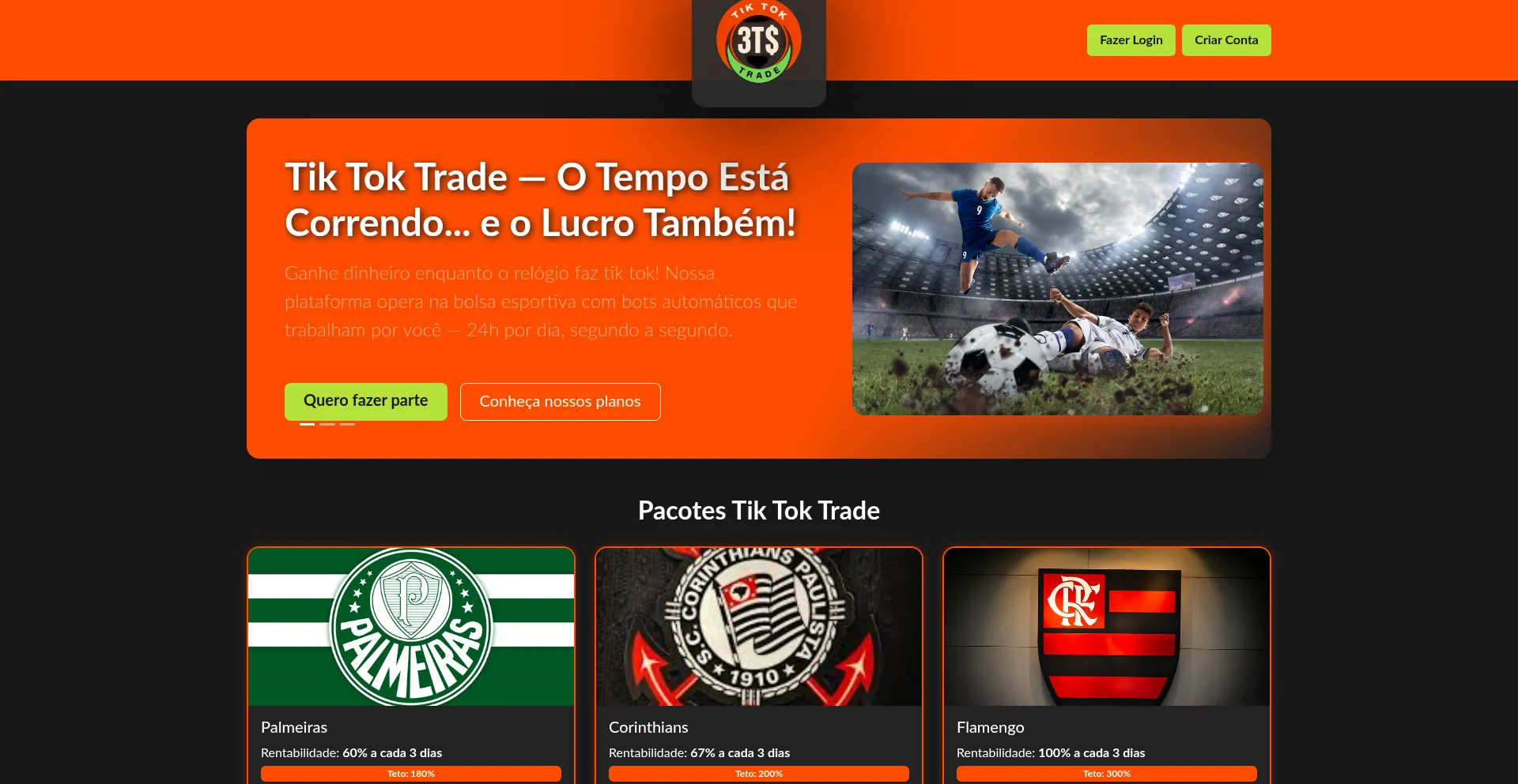 Website screenshot of 3tstrader.top