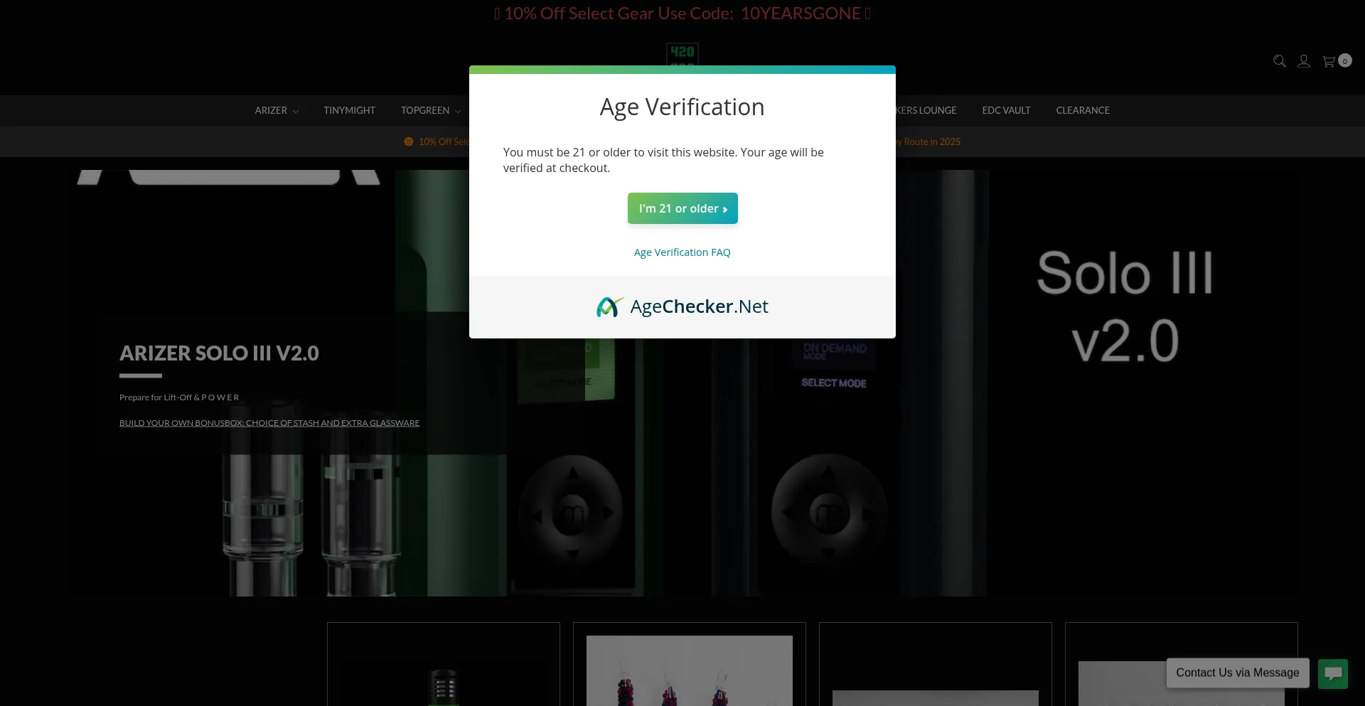 Website screenshot of 420edc.com
