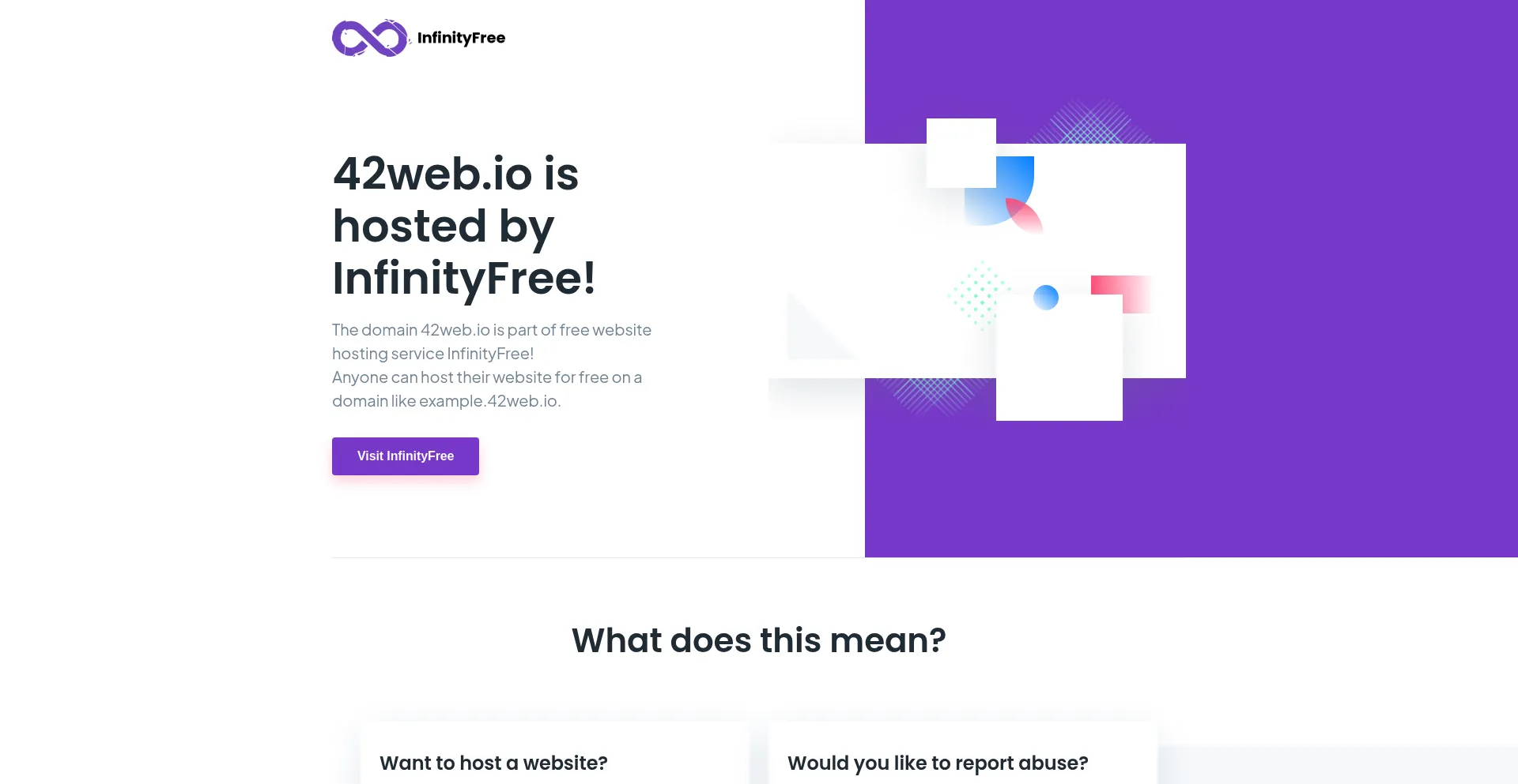 Website screenshot of 42web.io