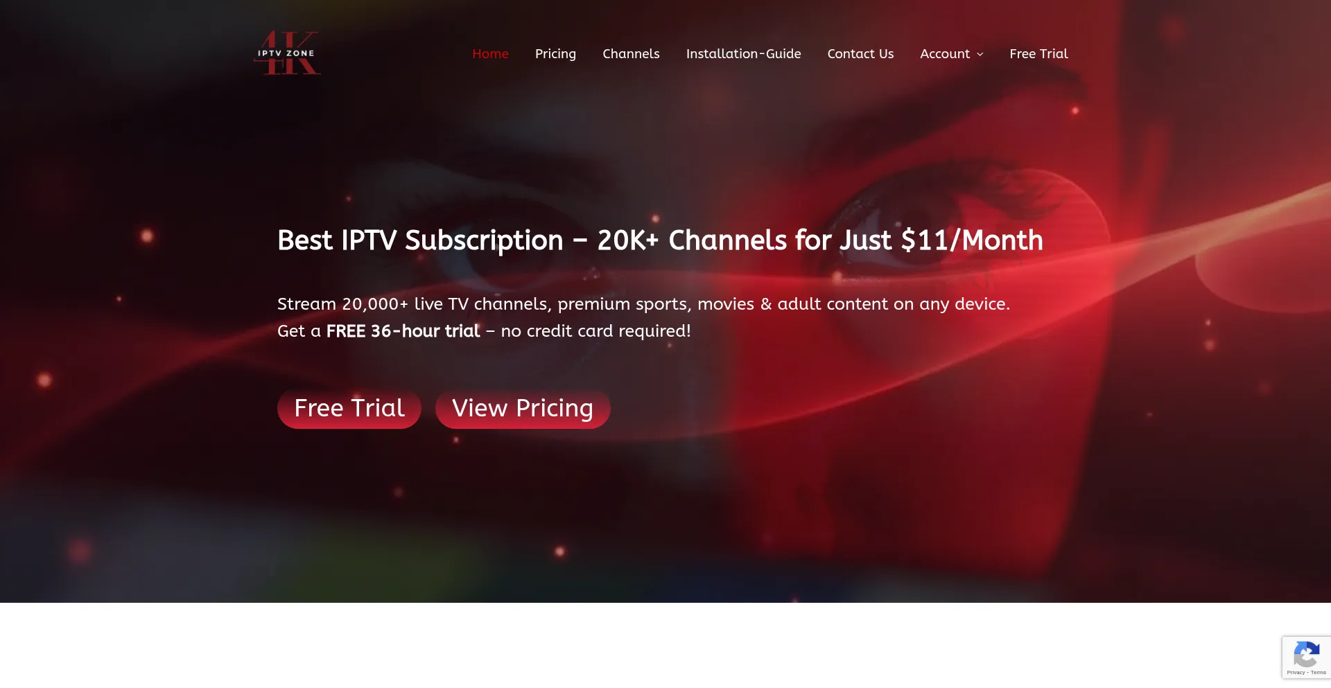 Website screenshot of 4kiptvzone.com
