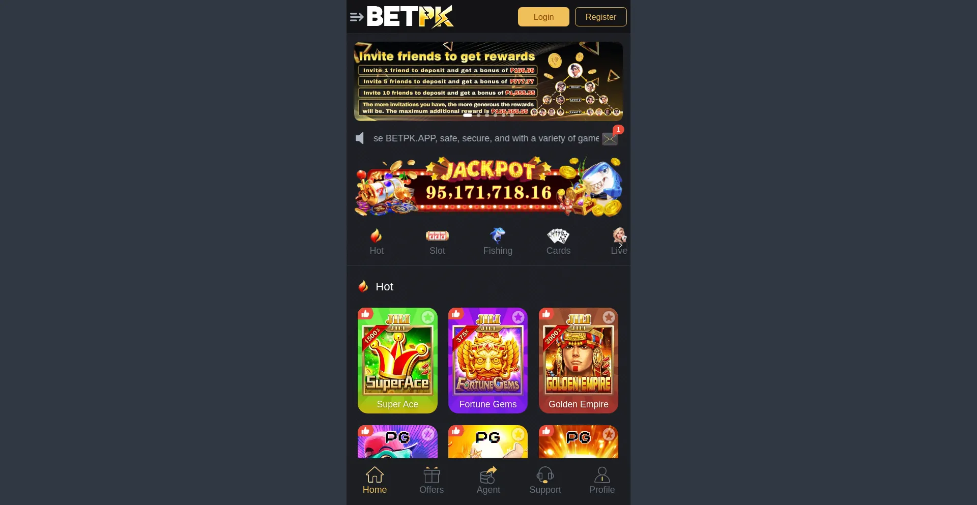 Website screenshot of 777betpk.com