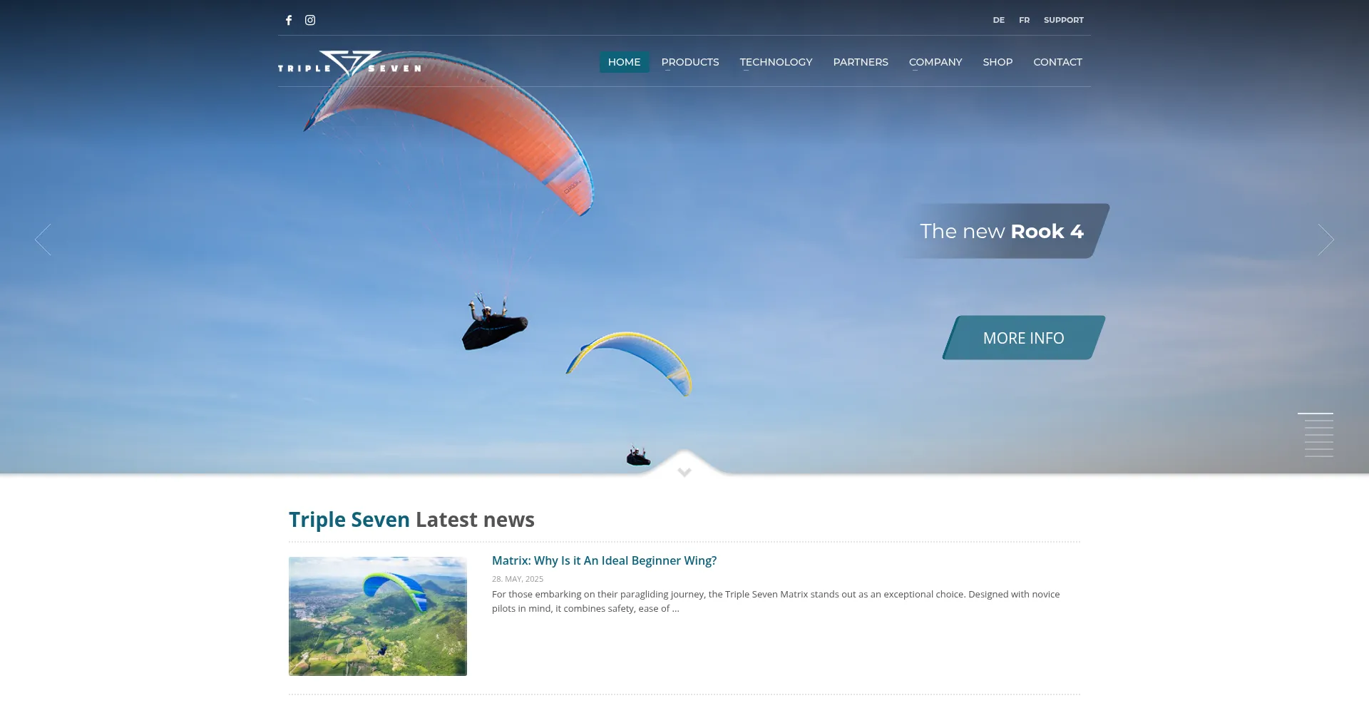 Website screenshot of 777gliders.com
