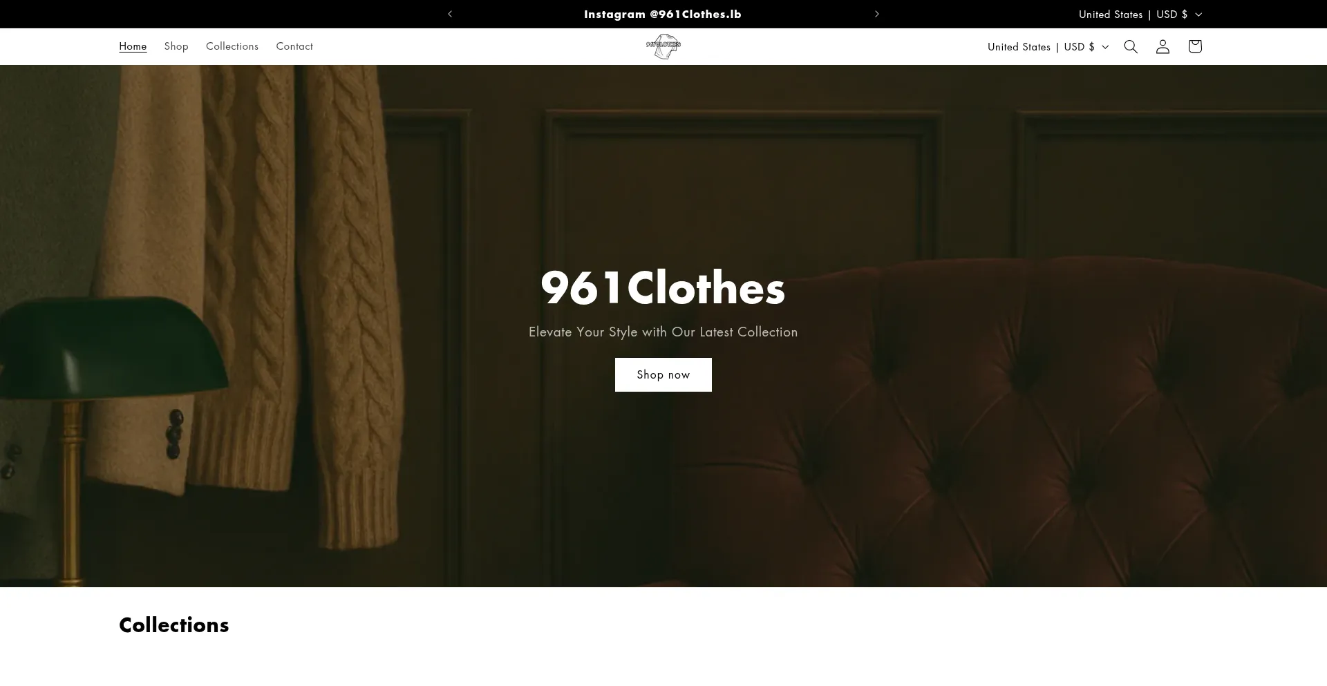 Website screenshot of 961clothes.com