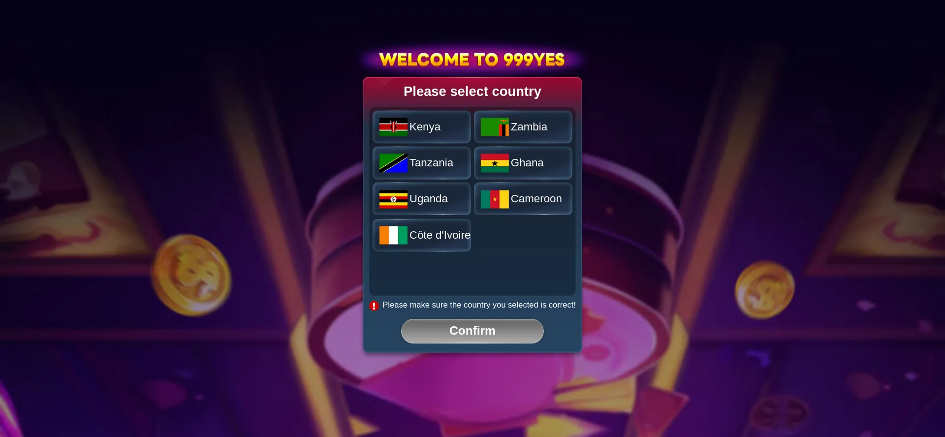Website screenshot of 999yes.online