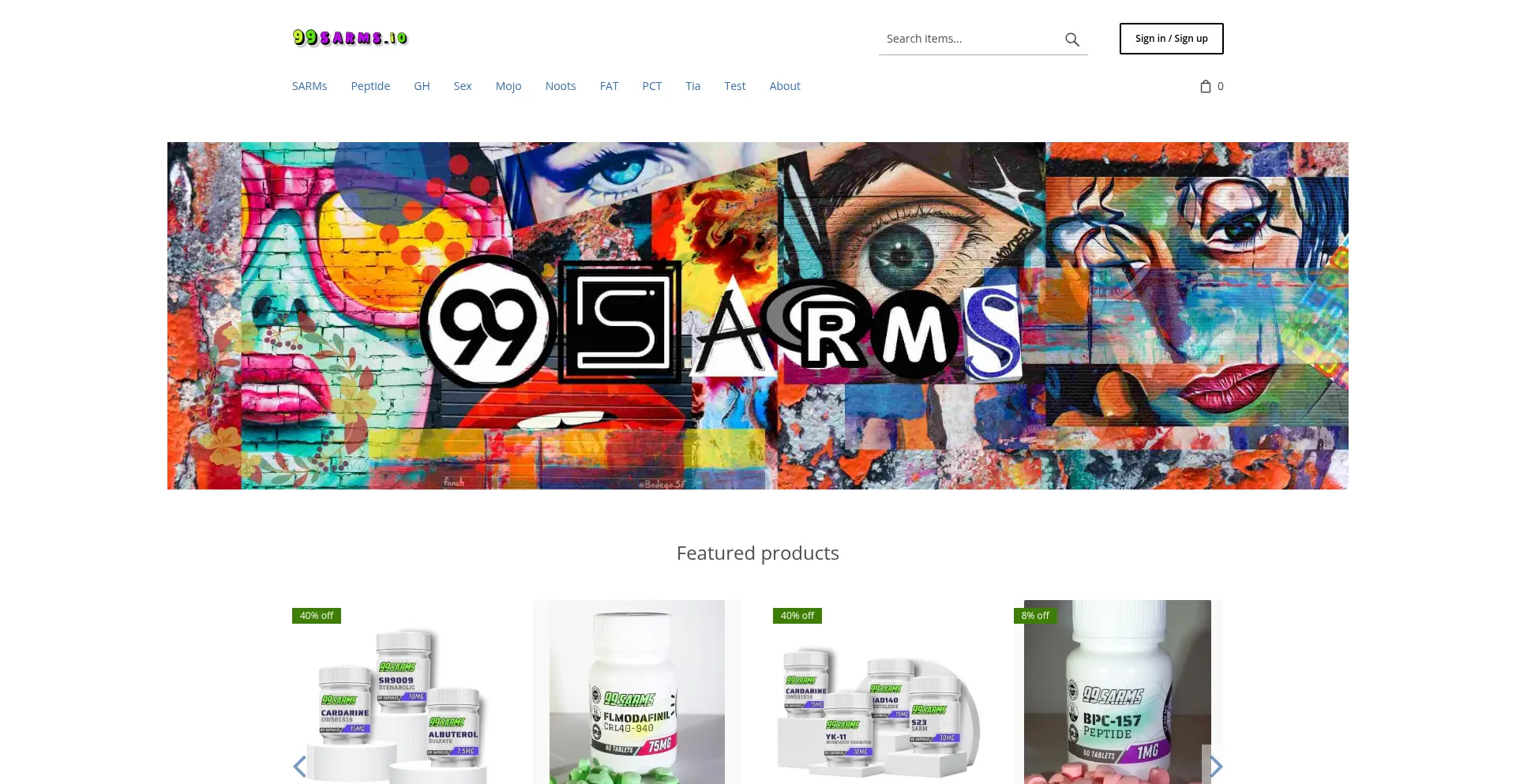 Website screenshot of 99sarms.io