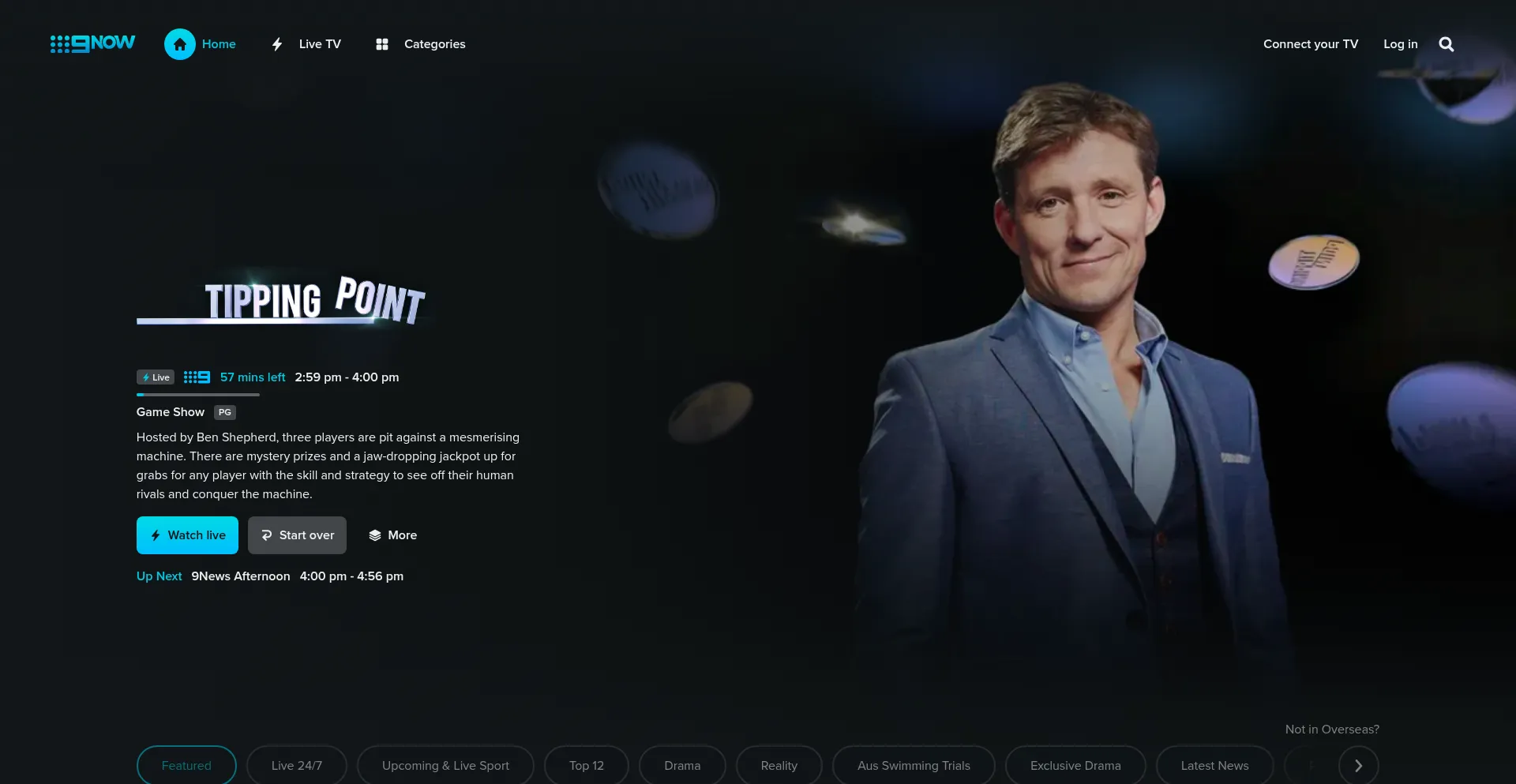 Website screenshot of 9now.com.au