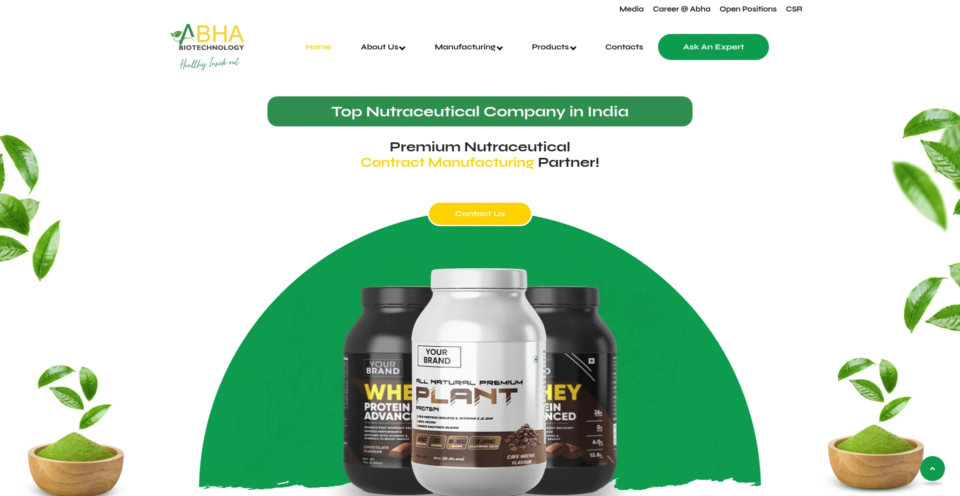 Website screenshot of Abhabio.com