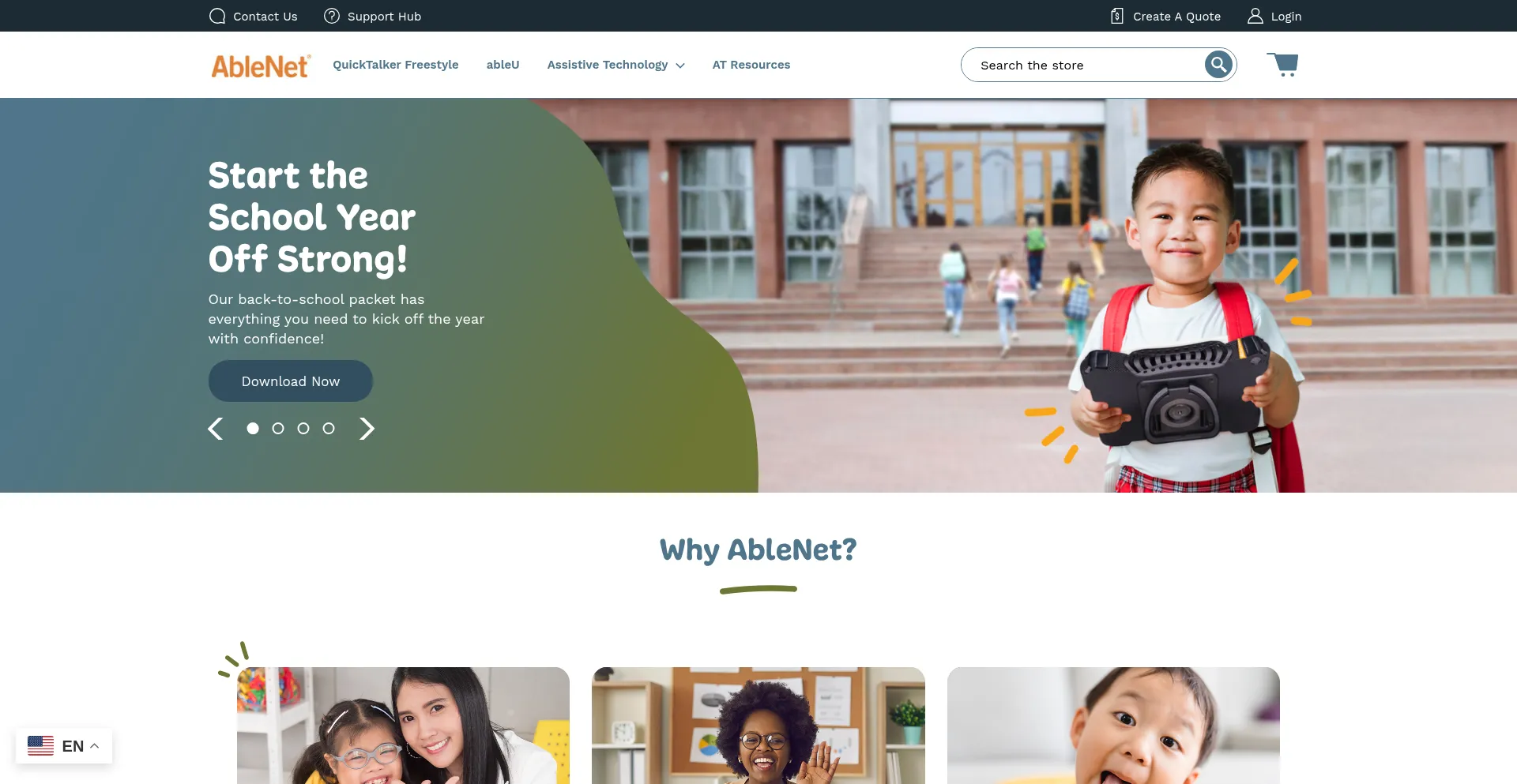 Website screenshot of Ablenetinc.com