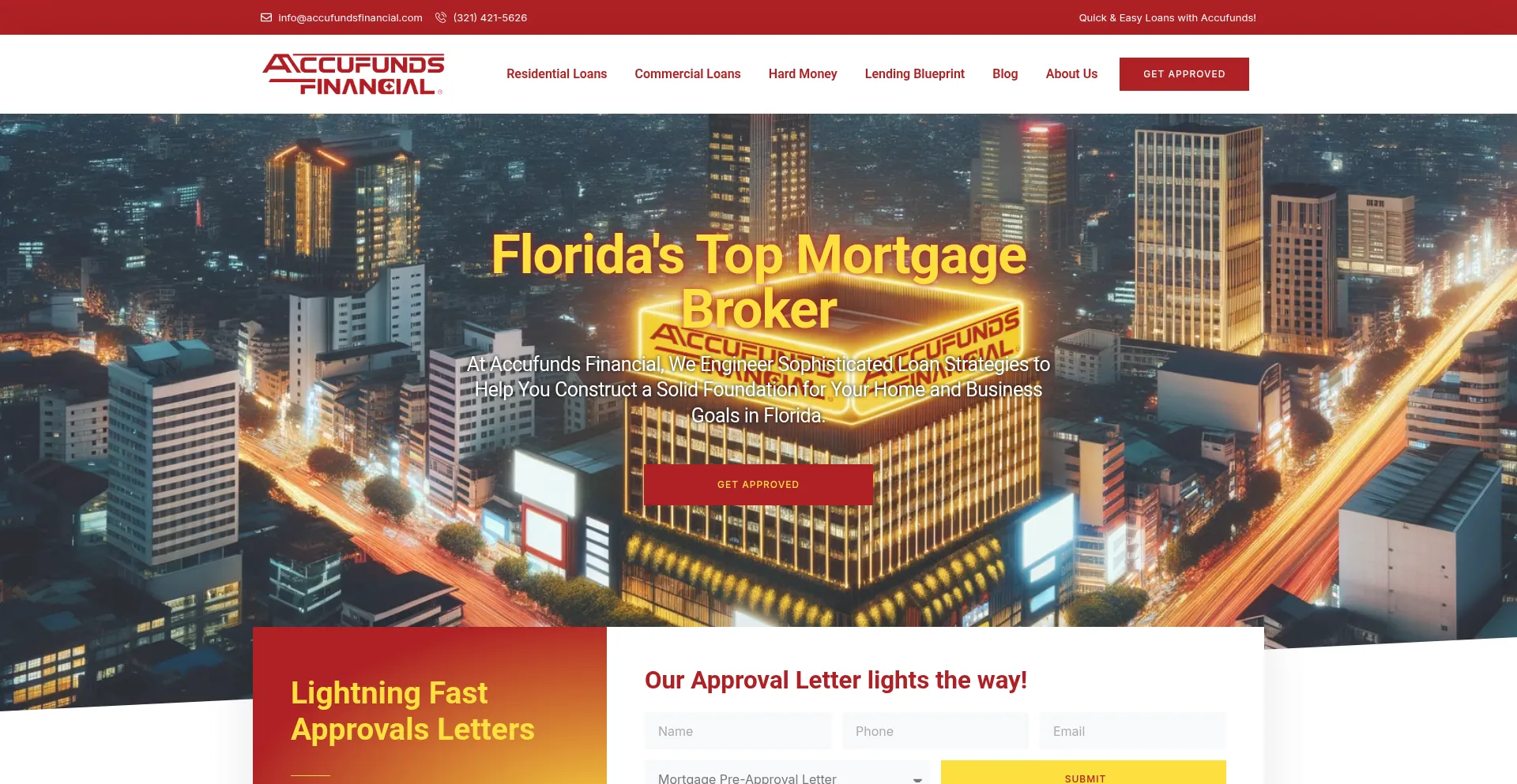 Website screenshot of Accufundsfinancial.com