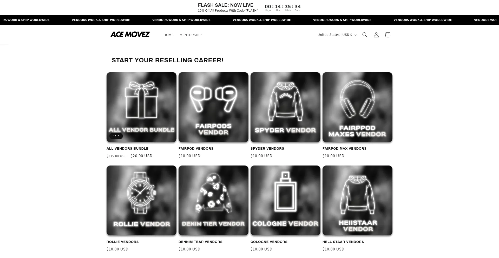 Website screenshot of Acemovez.com