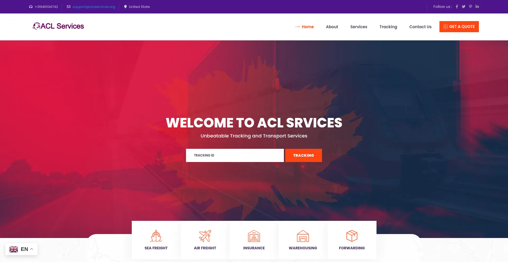 Website screenshot of Aclservices.org