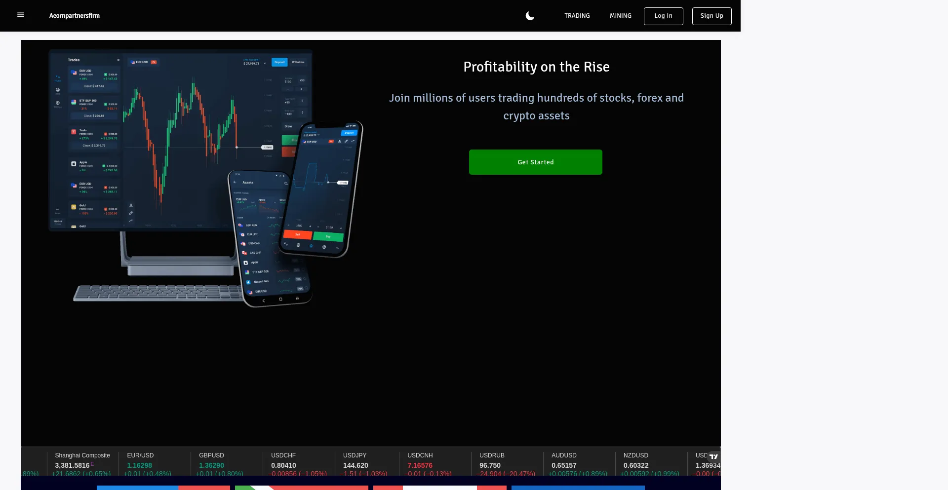 Website screenshot of Acornpartnersfirm.com