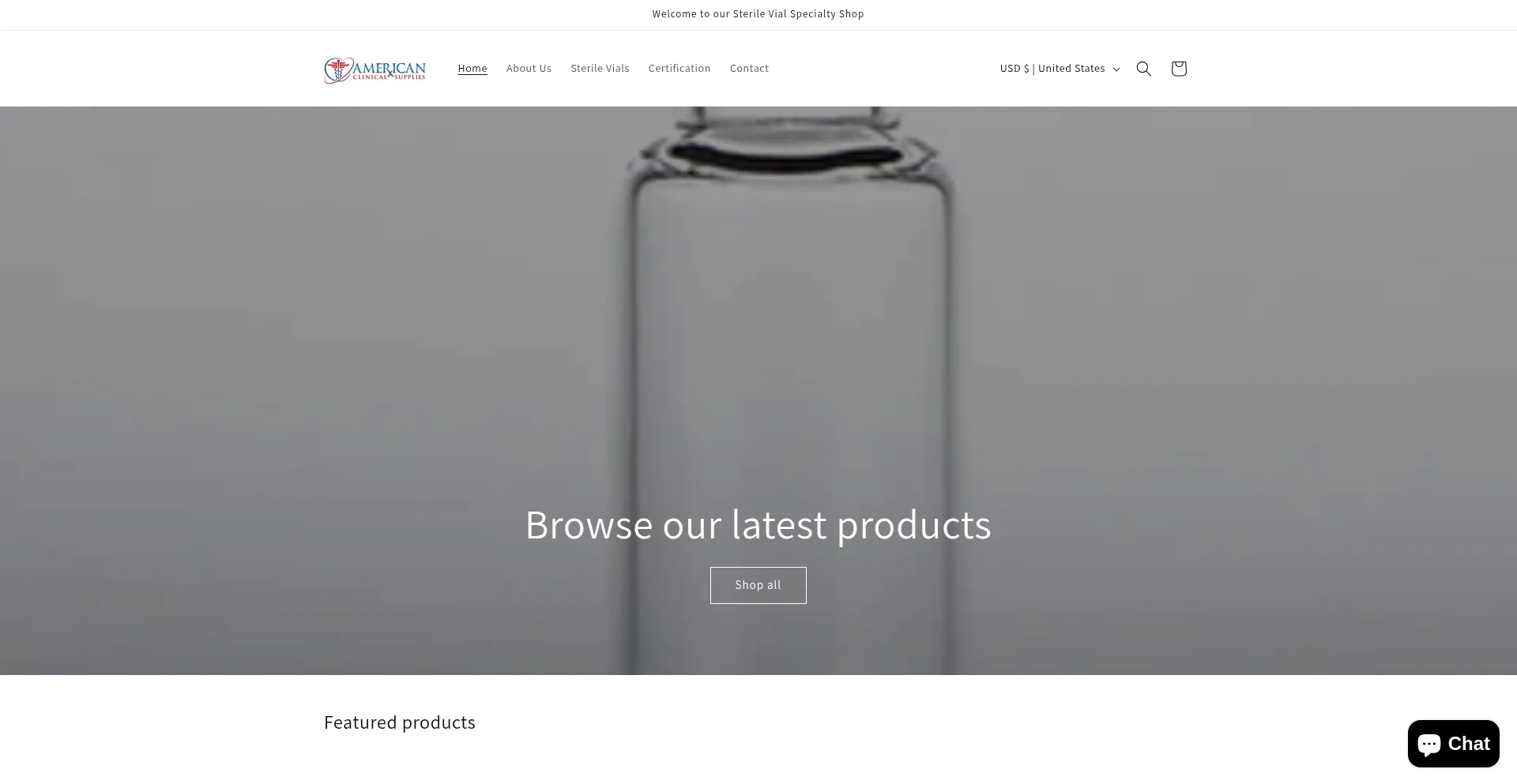 Website screenshot of Acsrx.com