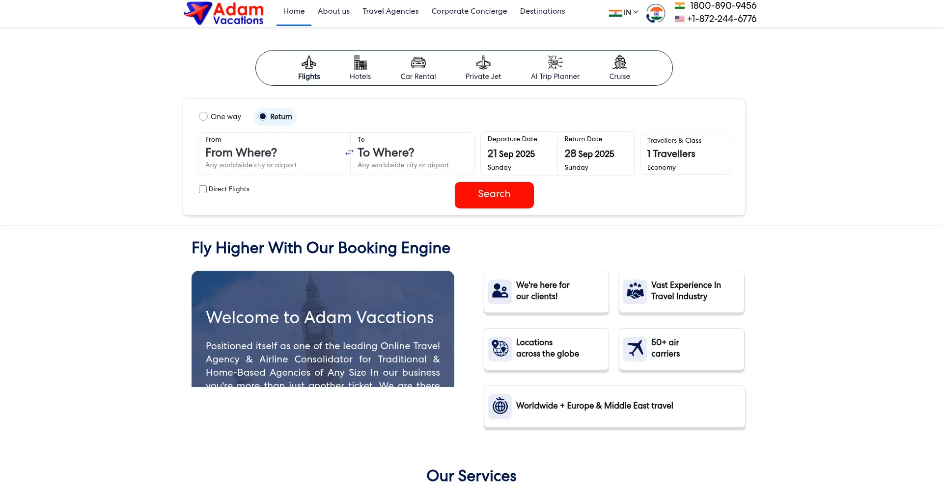 Adamvacations.com Screenshot