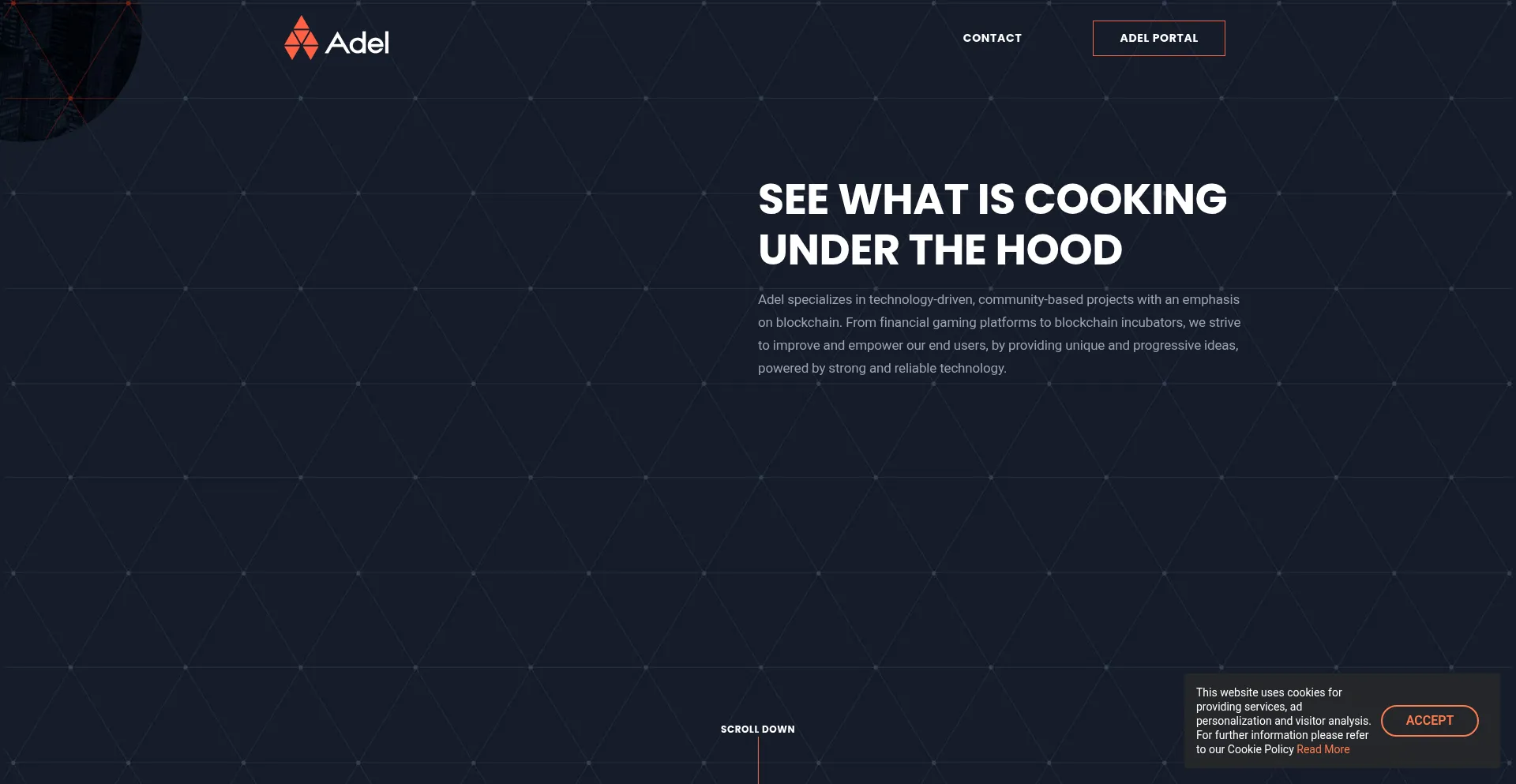 Website screenshot of Adel.io