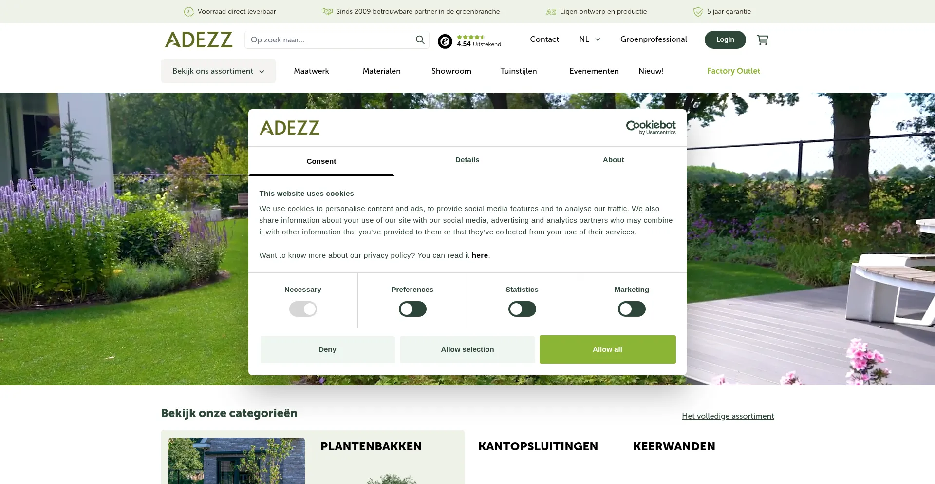 Website screenshot of Adezz.com