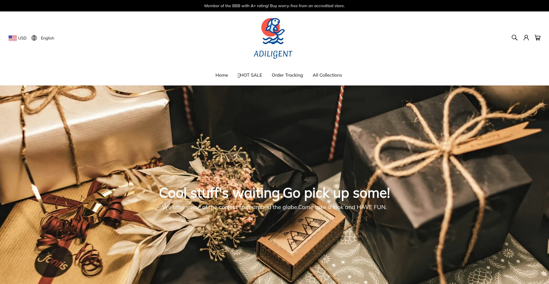 Website screenshot of Adiligent.com