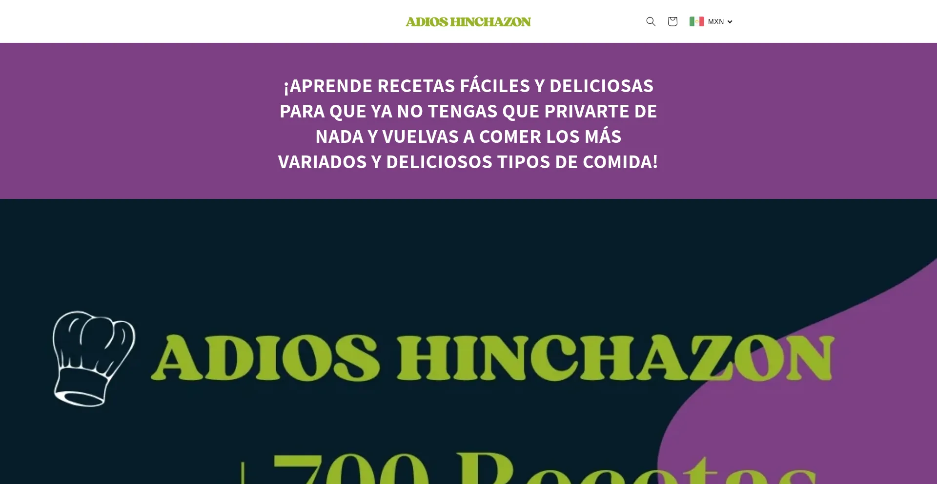 Website screenshot of Adioshinchazon.com