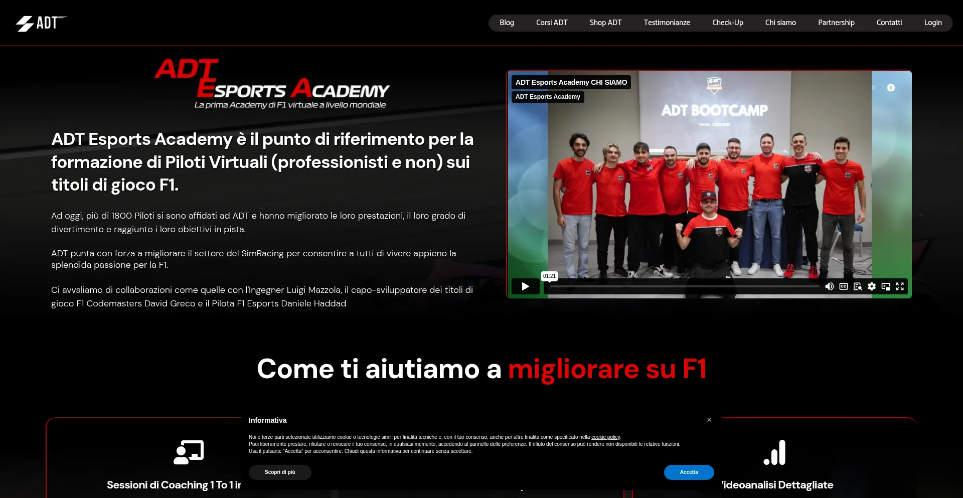Website screenshot of Adtesportsacademy.com