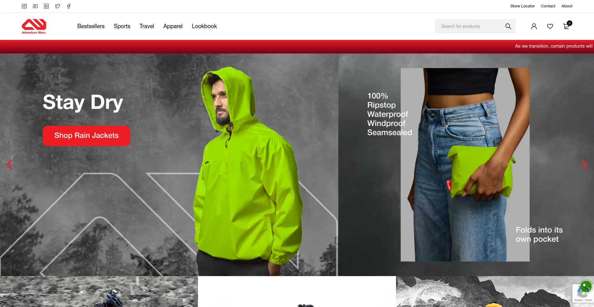 Website screenshot of Adventureworx.in