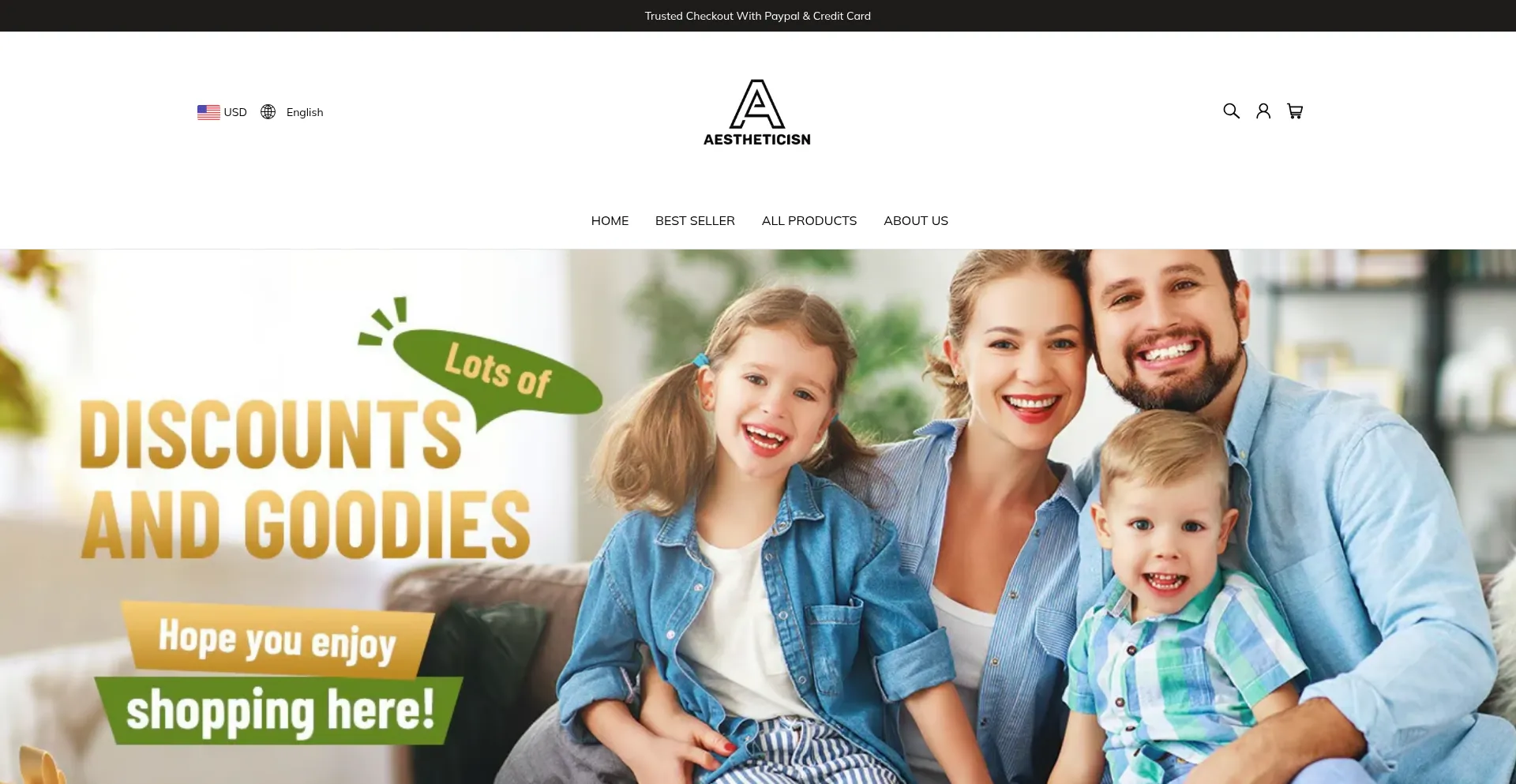 Website screenshot of Aestheticisn.com
