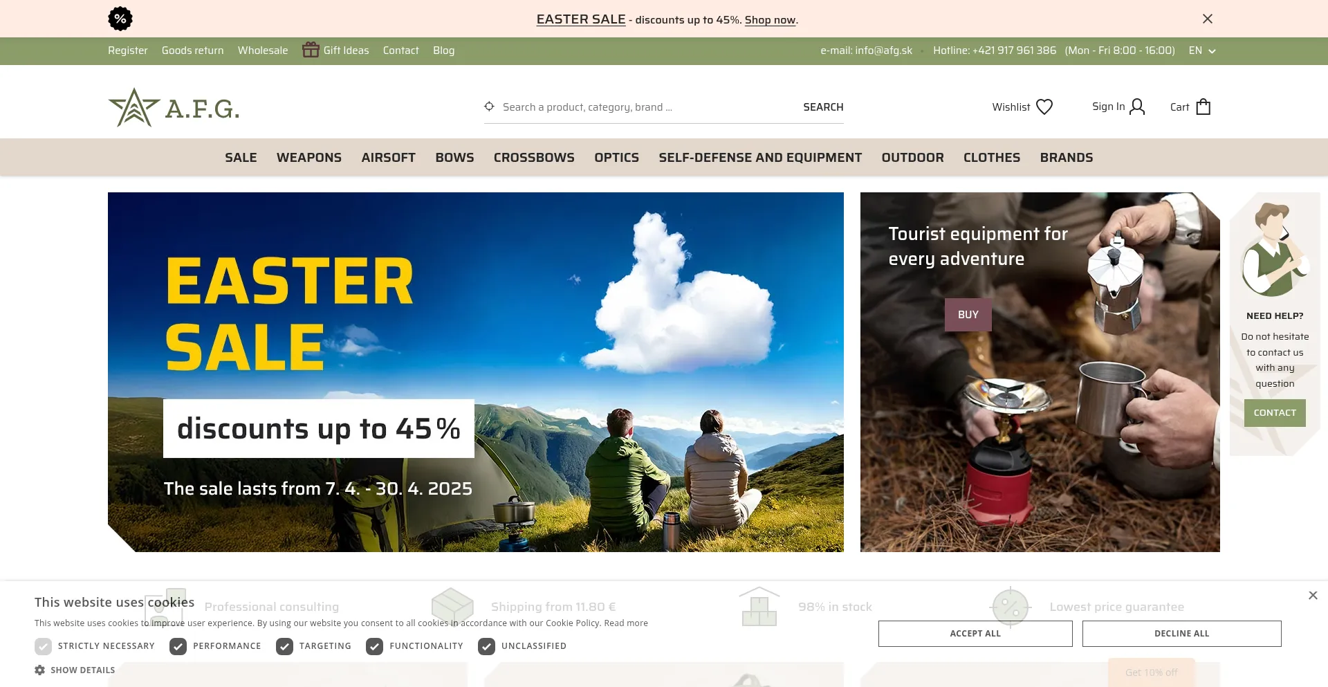 Website screenshot of Afg-defense.eu