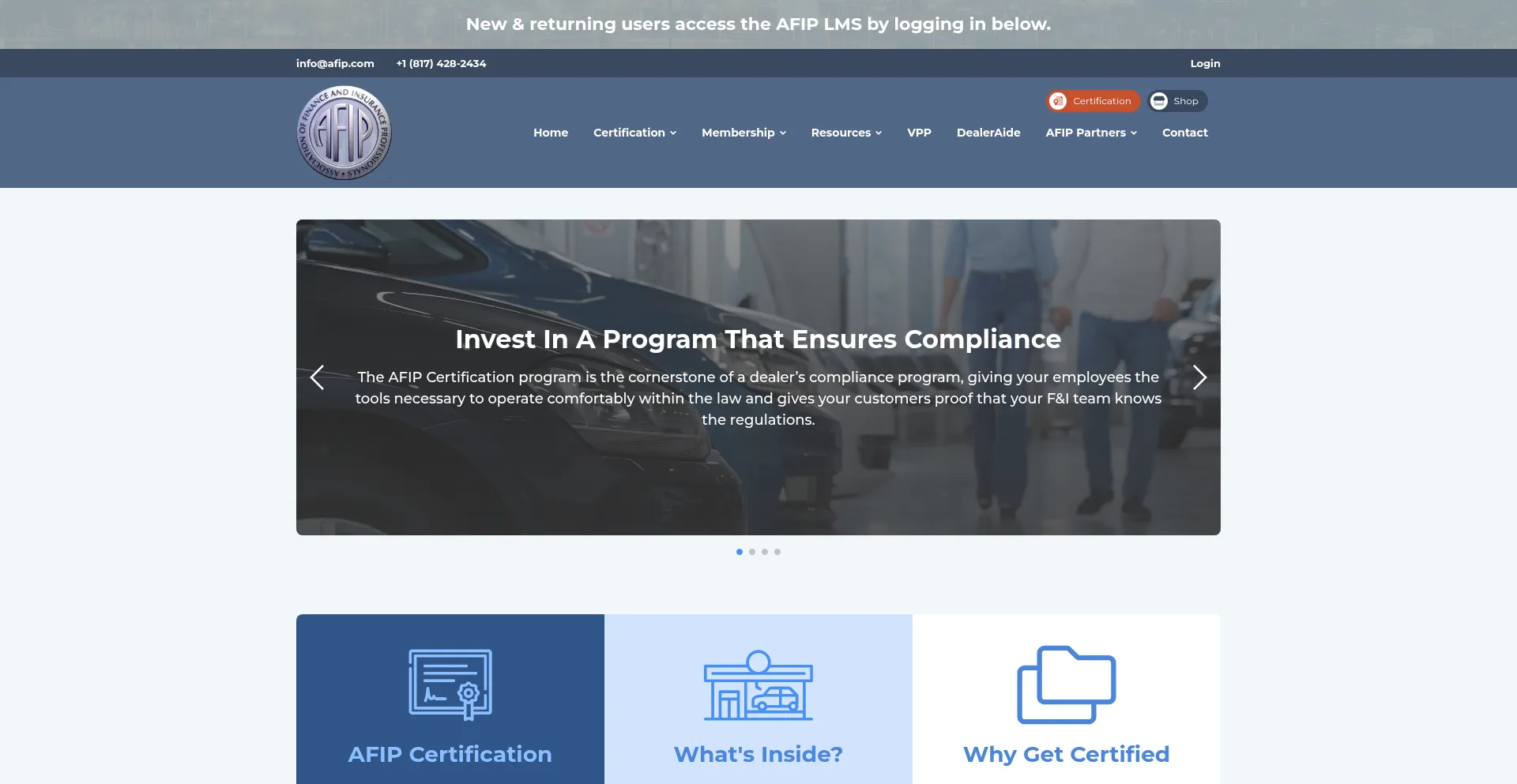Website screenshot of Afip.com