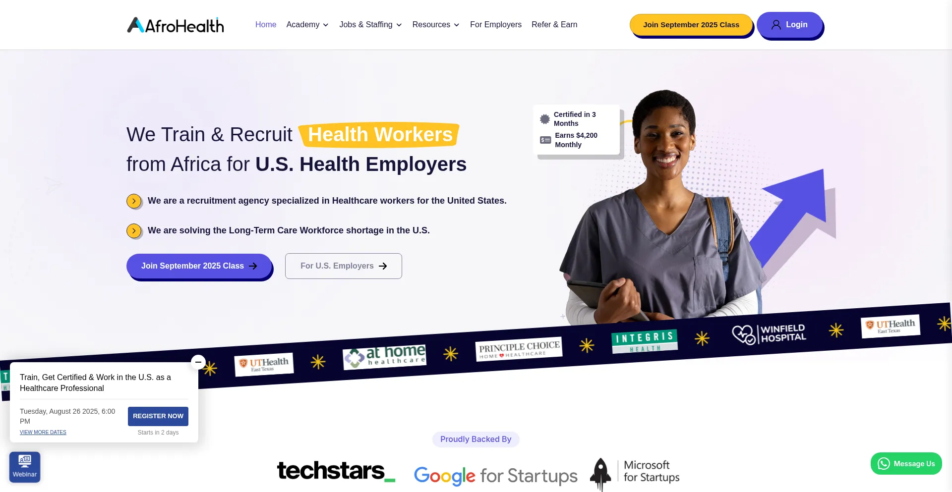 Website screenshot of Afrohealth.care