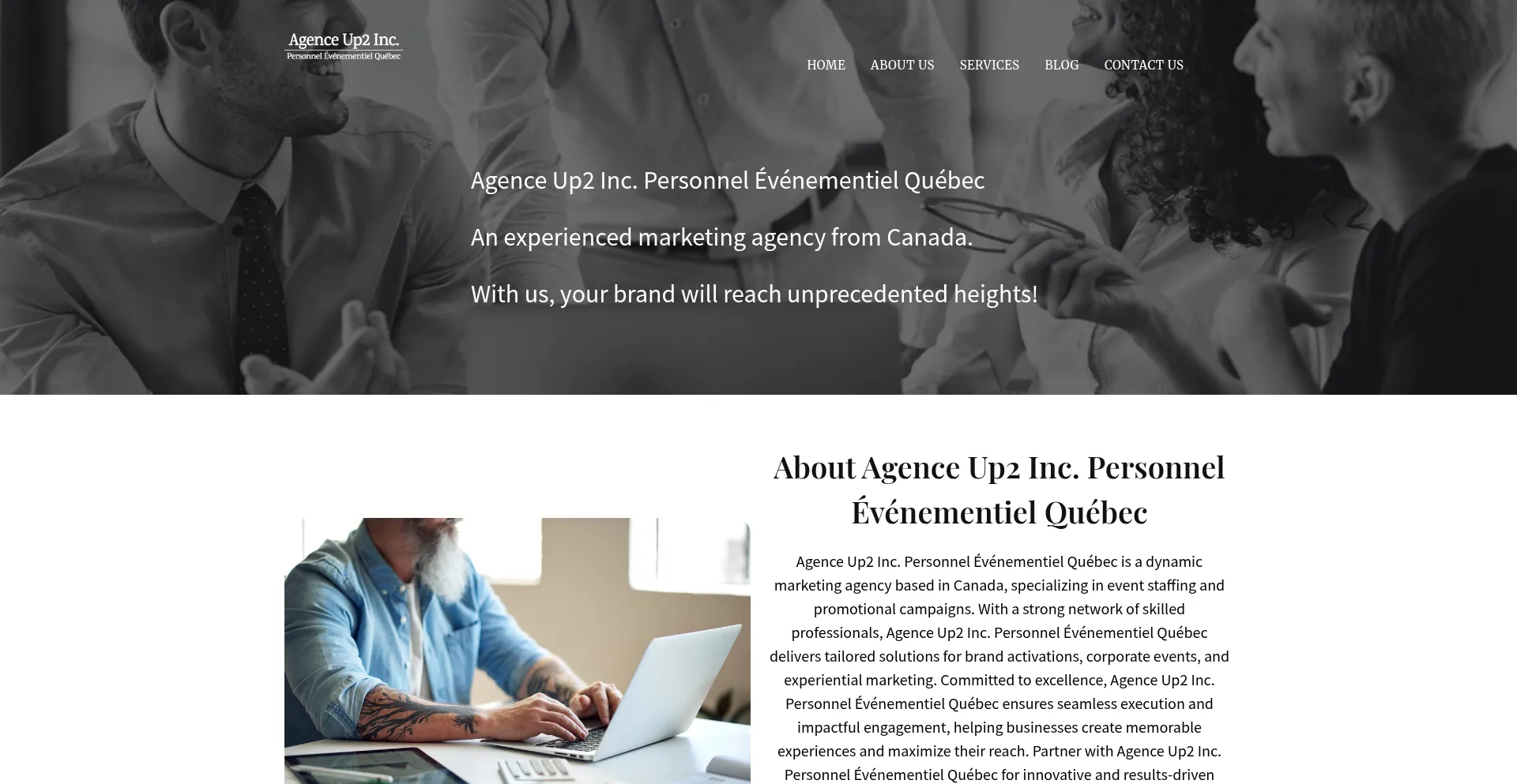 Website screenshot of Agenceuptwo.com