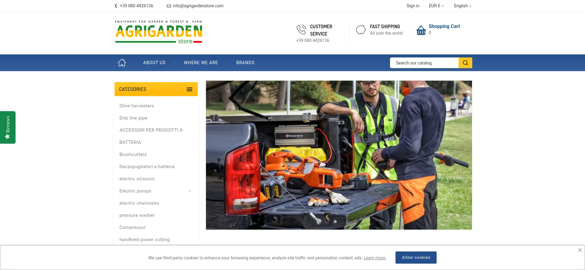 Website screenshot of Agrigardenstore.com