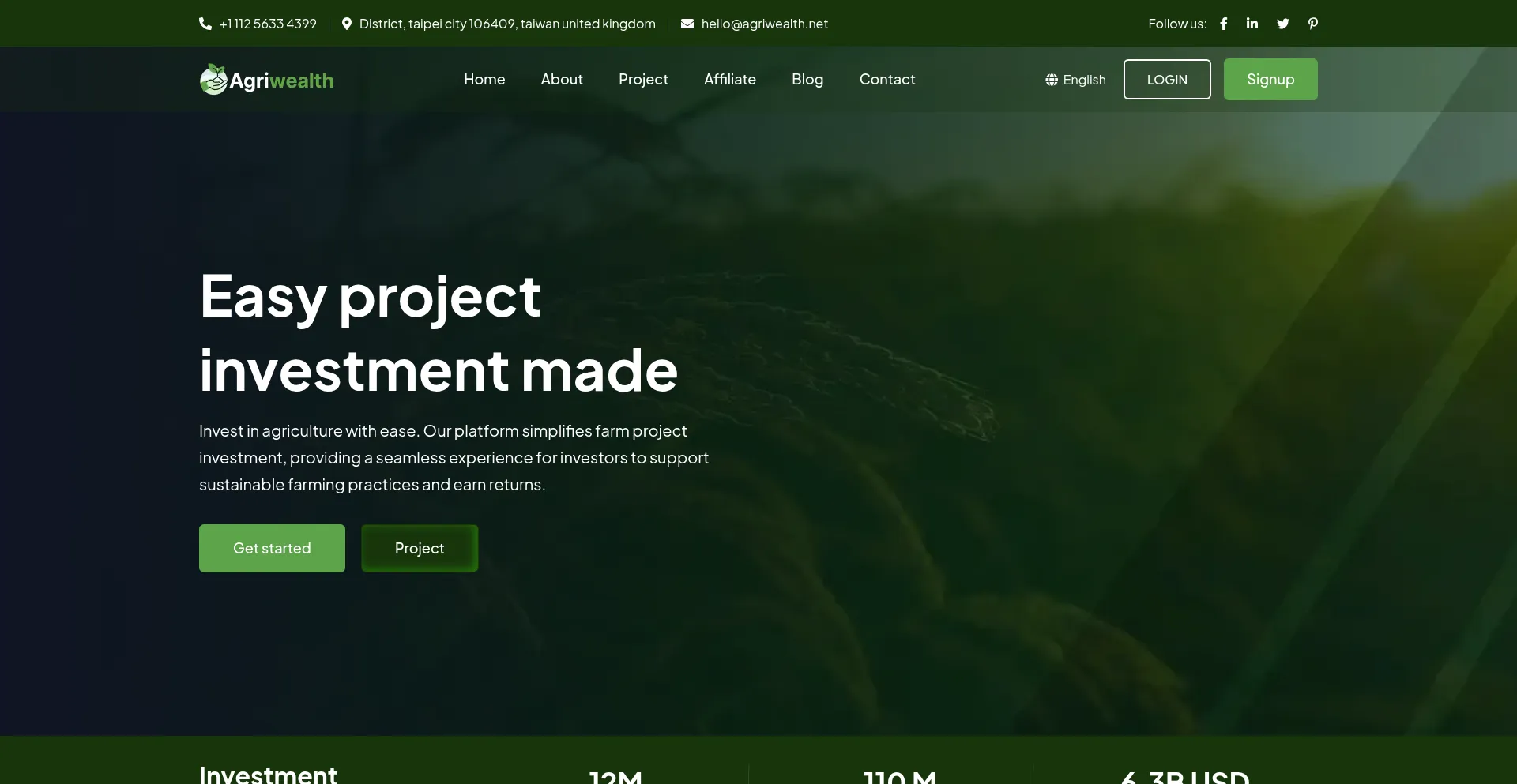 Website screenshot of Agriwealth.net