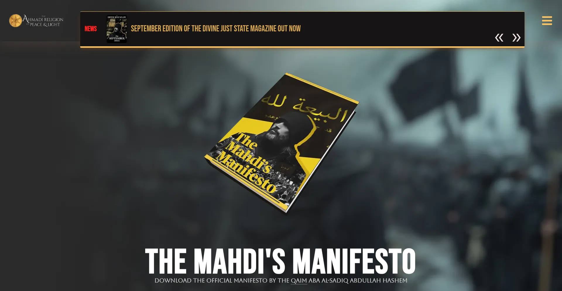 Website screenshot of Ahmadireligion.org