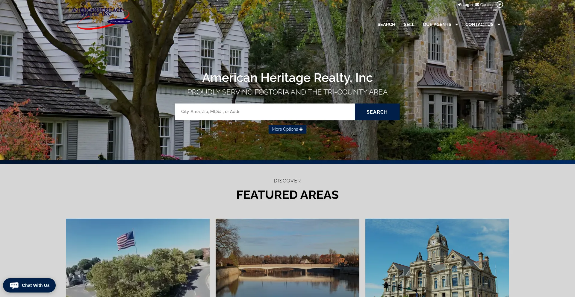 Website screenshot of Ahrealty.com
