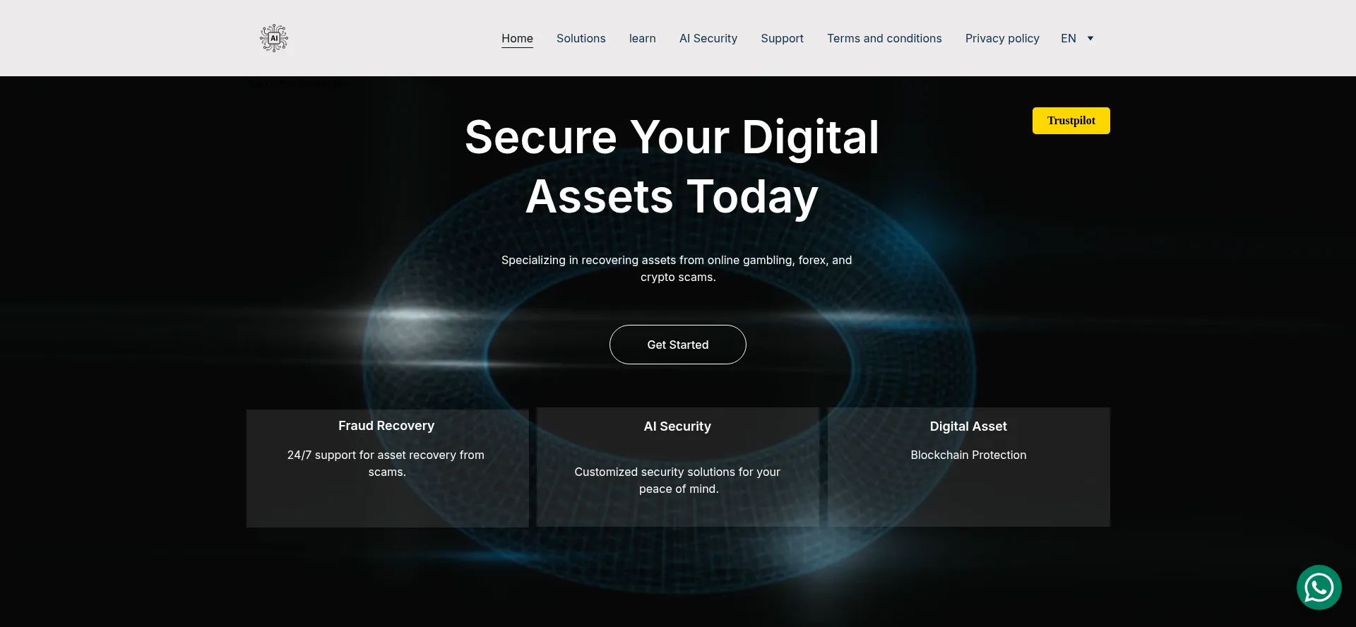 Website screenshot of Aibsecurity.com