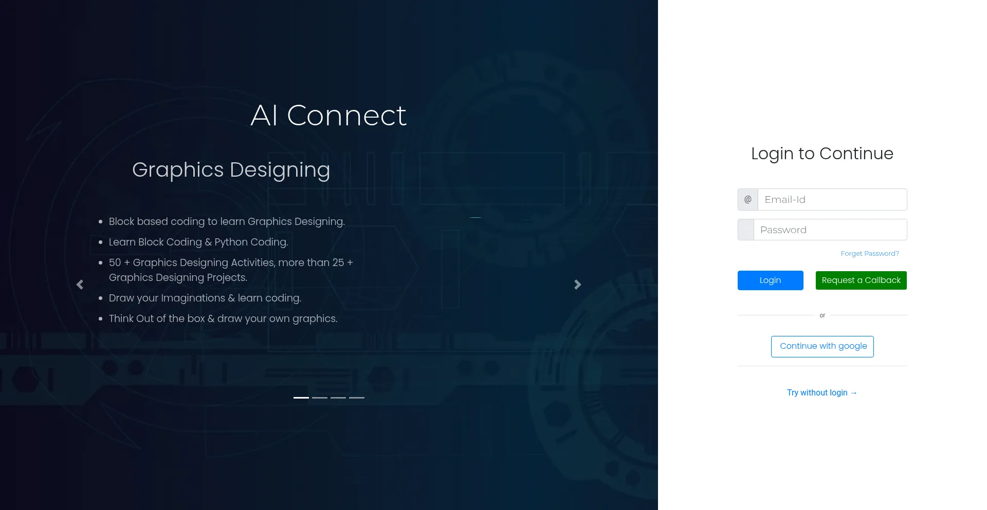 Website screenshot of Aiconnect.cc